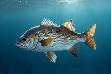 A well-fed Atlantic cod swimming in its natural habitat, indicating healthy stock.